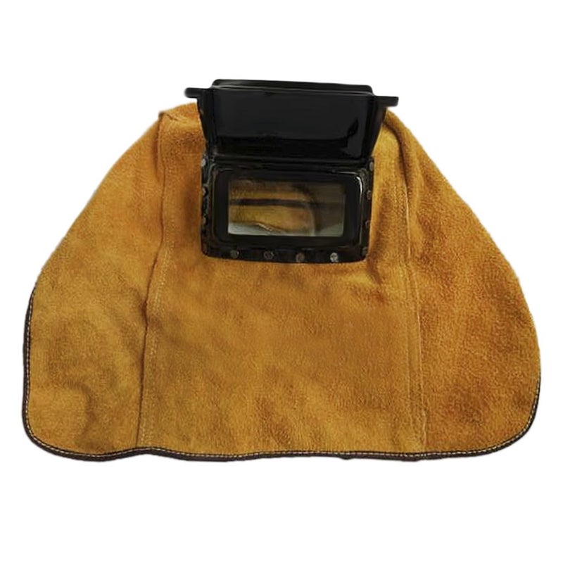 Holiberty Comfortable Leather Welding Helmet, Welder Grinding Protective Gear Work Cap Hat Welding Flame Heat Resistant Anti-dust Head Face Neck Shield Safety Hood Helmet - Image 4